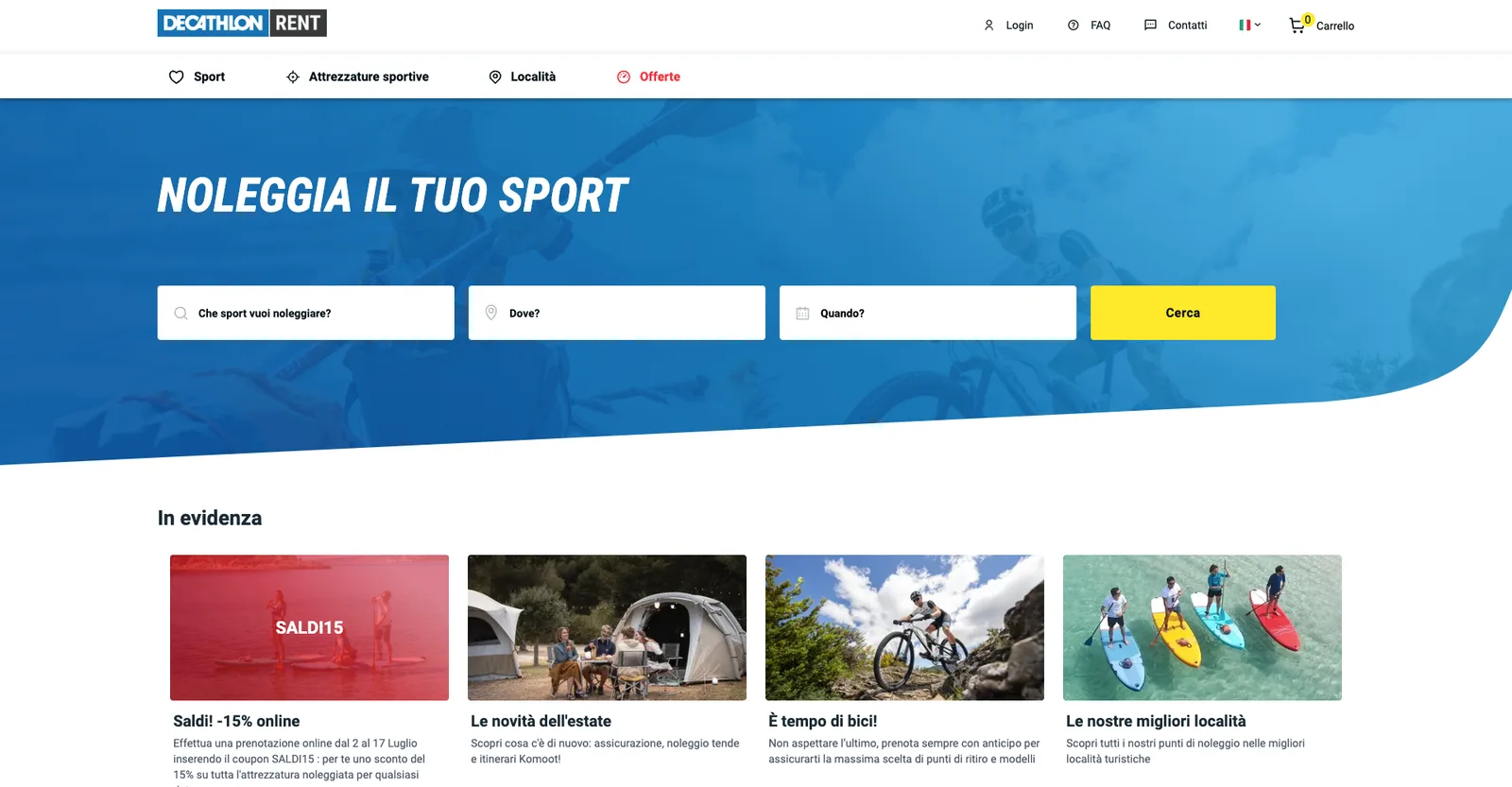 The live rental site for Decathlon Italia.